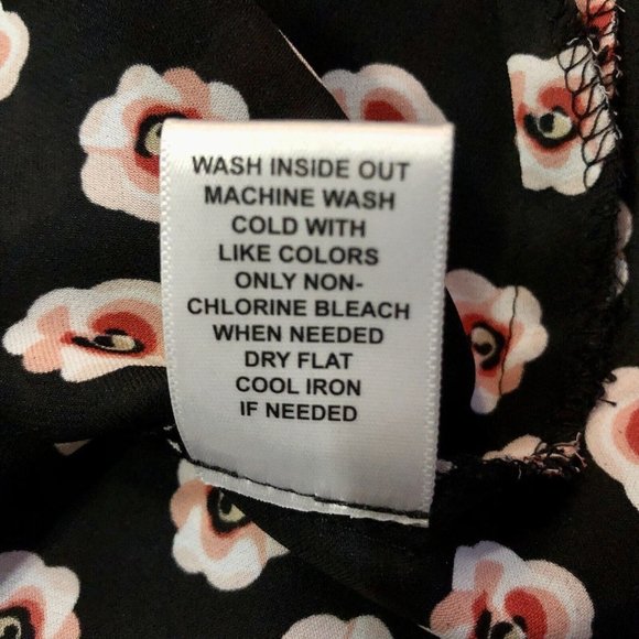 Elle Blouse Womens L Used Floral Flutter Sleeve - Picture 10 of 13